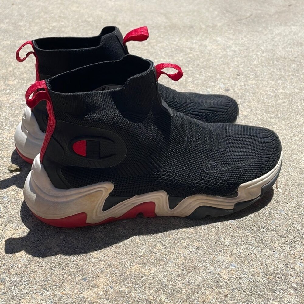 Champion black /red sneakers youth size 6